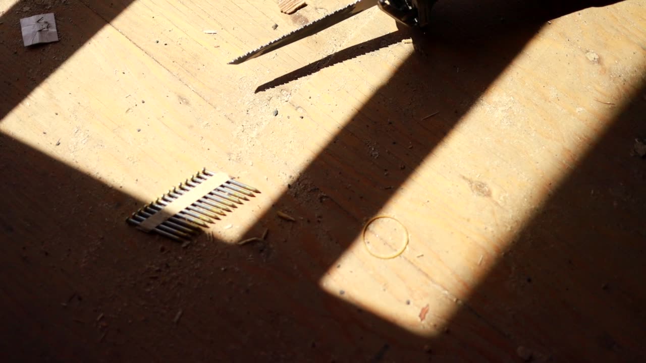 Framing nails — light through the structure